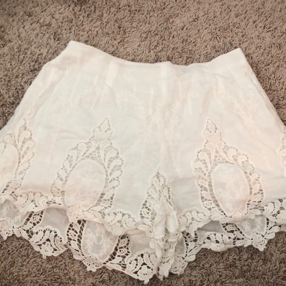 cream colored dress shorts
